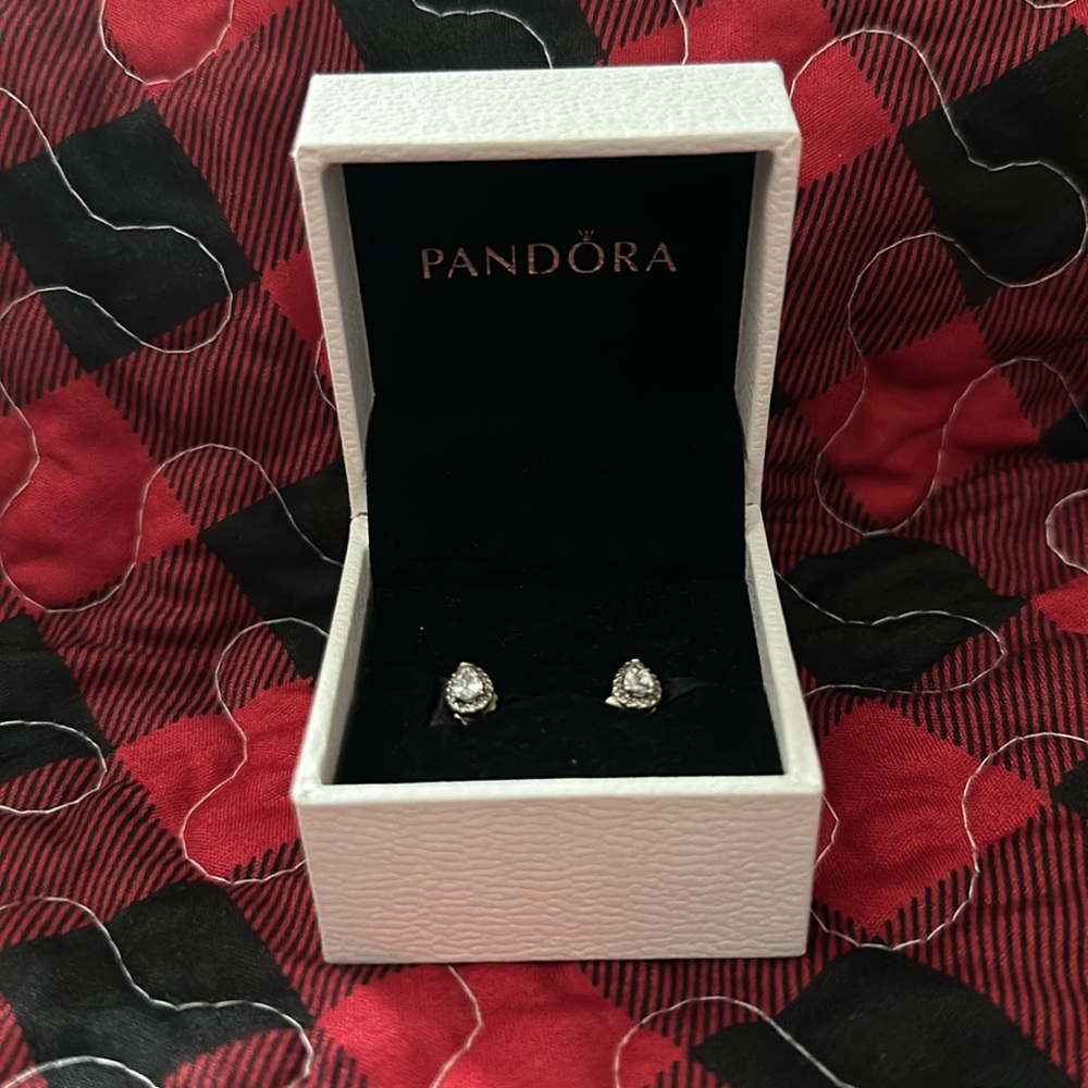 Teardrop Halo Stud Earring
